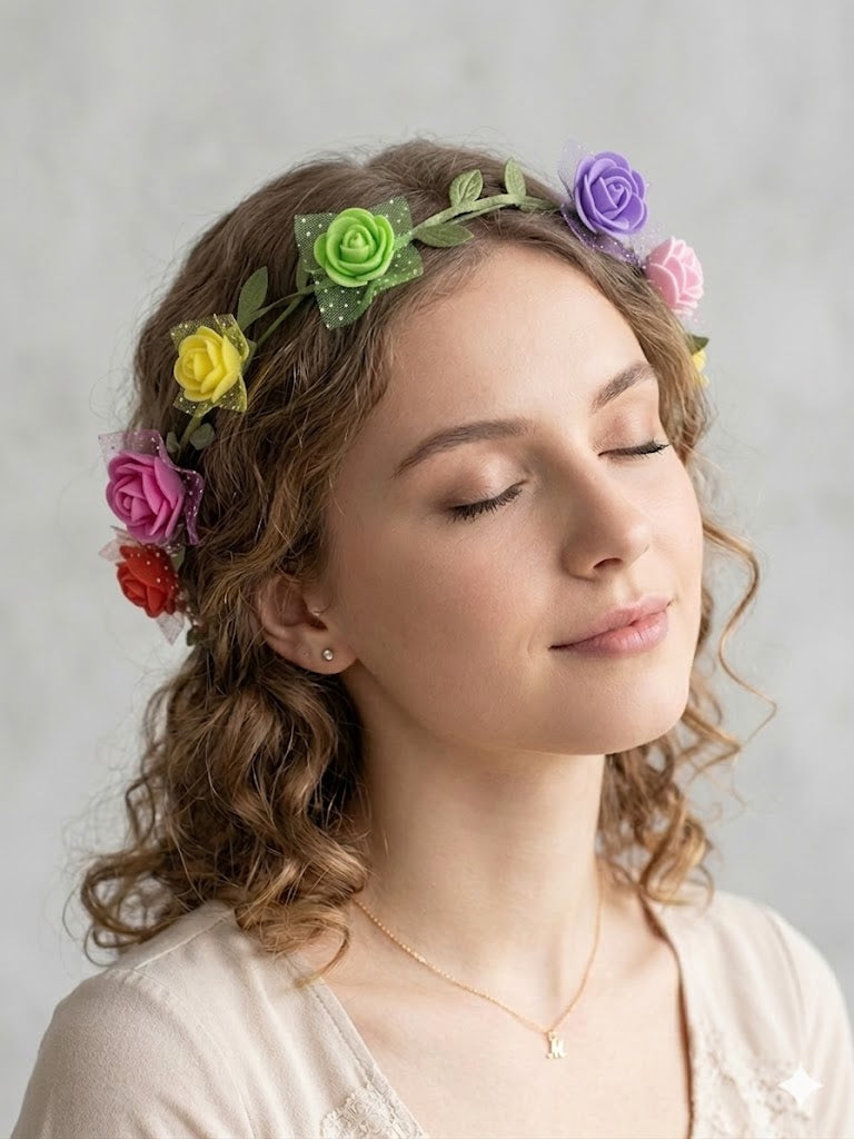 Multi color flower tiara