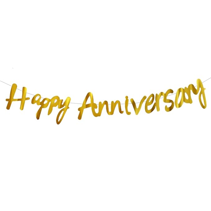 Anniversary banner cursive/foil