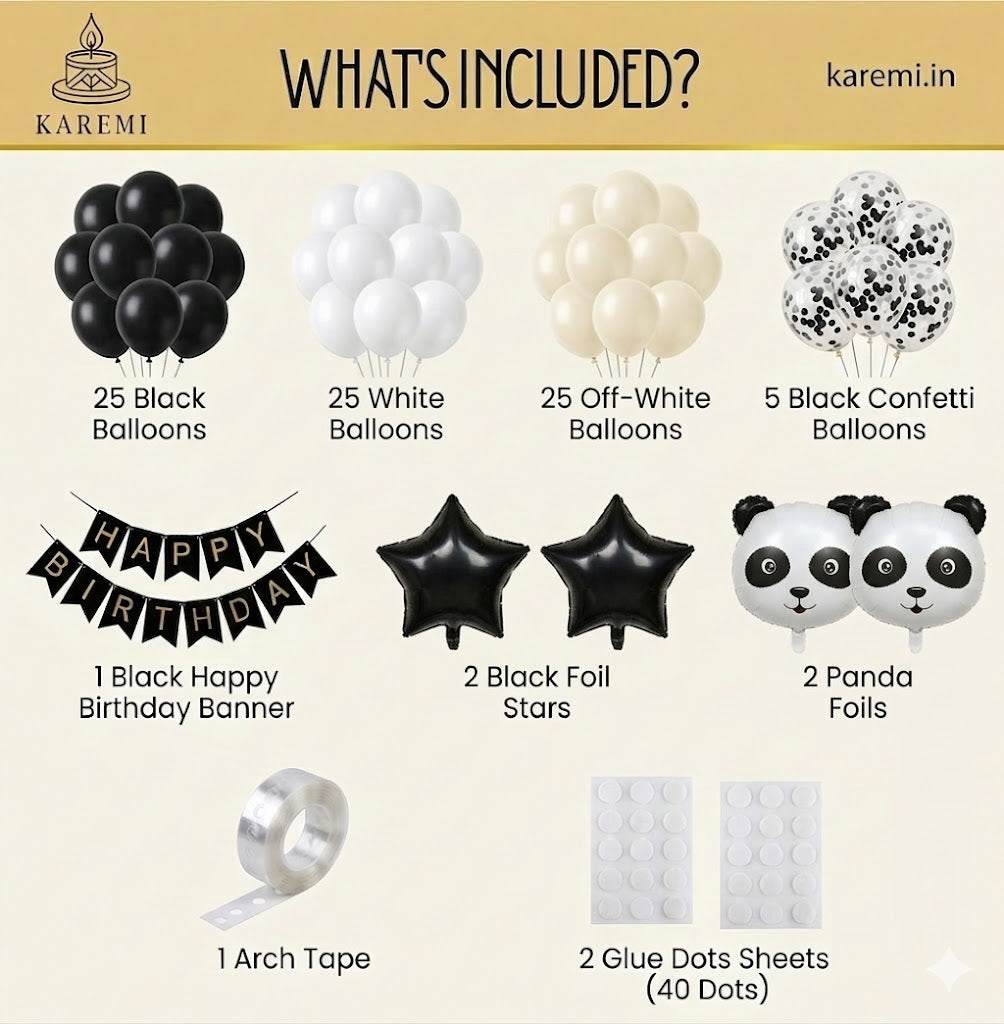 Panda birthday decor set