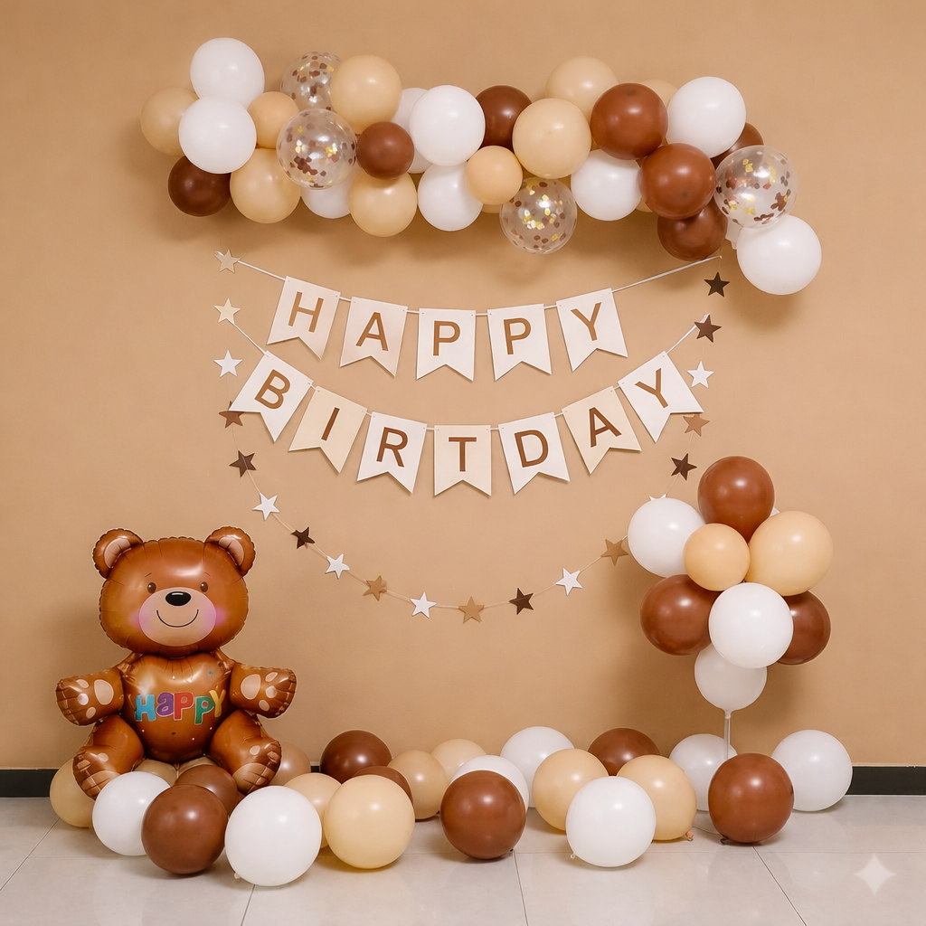 Teddy birthday decor set