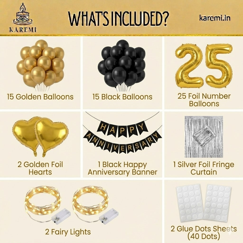 25th happy anniversary set