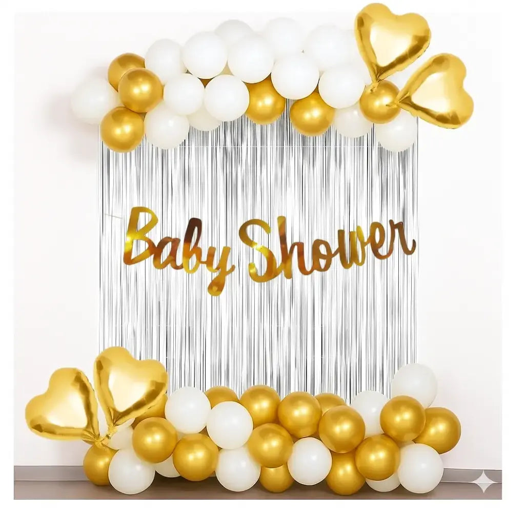 Golden baby shower decoration