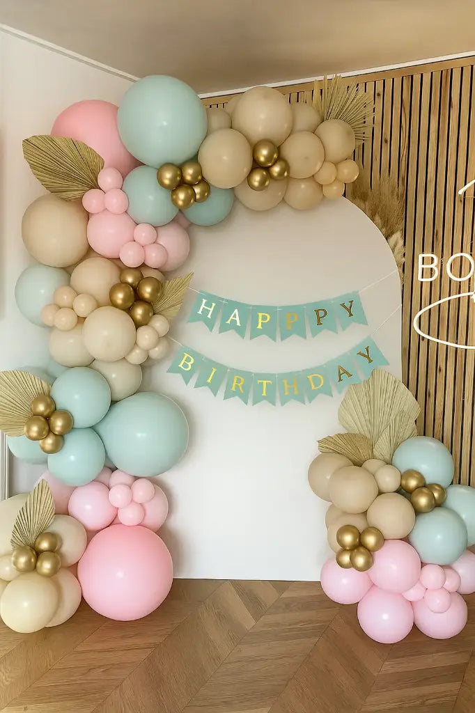 Pastel theme birthday decoration set