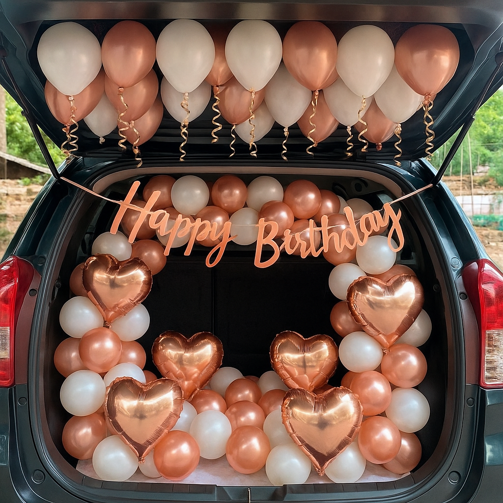 Car trunk birthday decoration