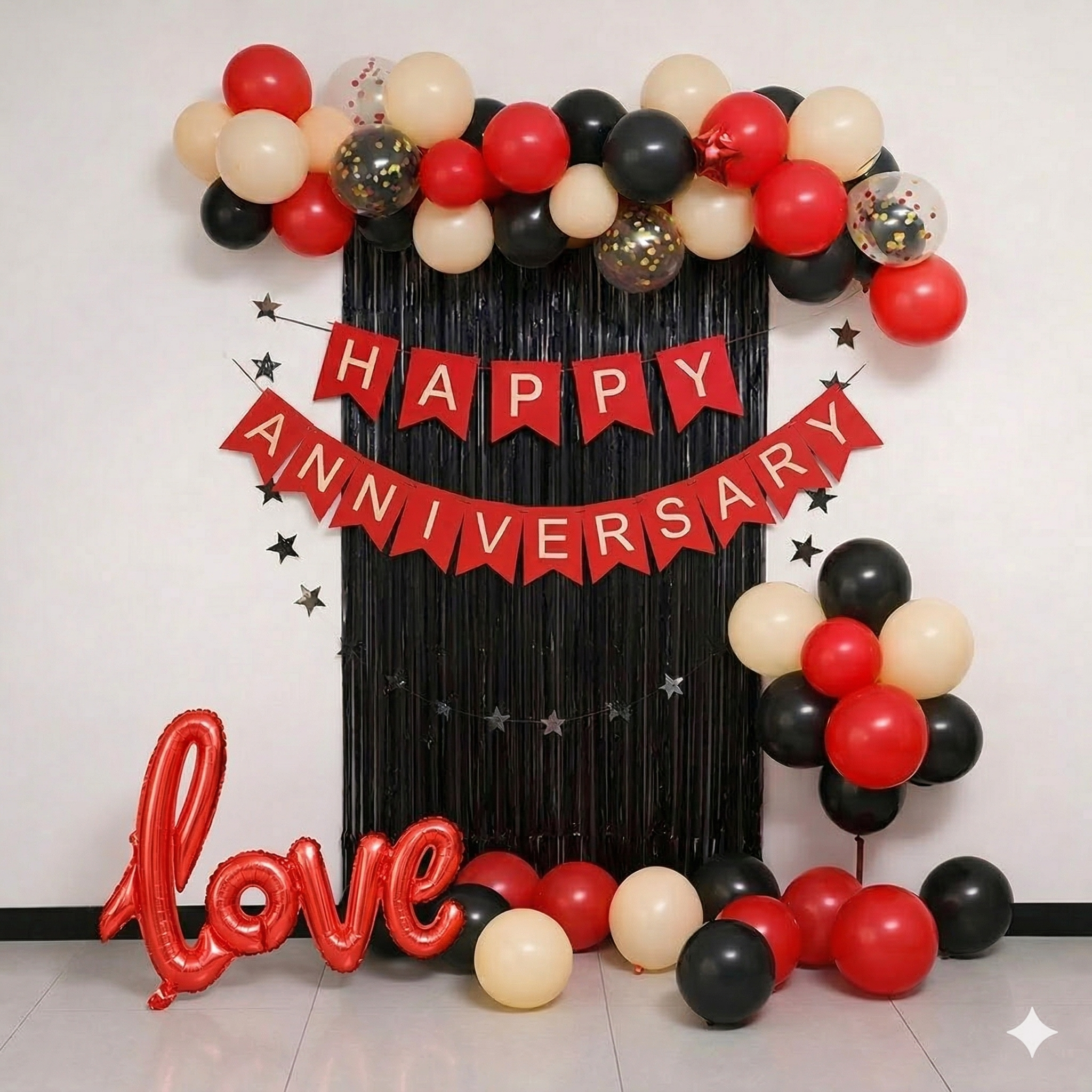 Red happy anniversary set