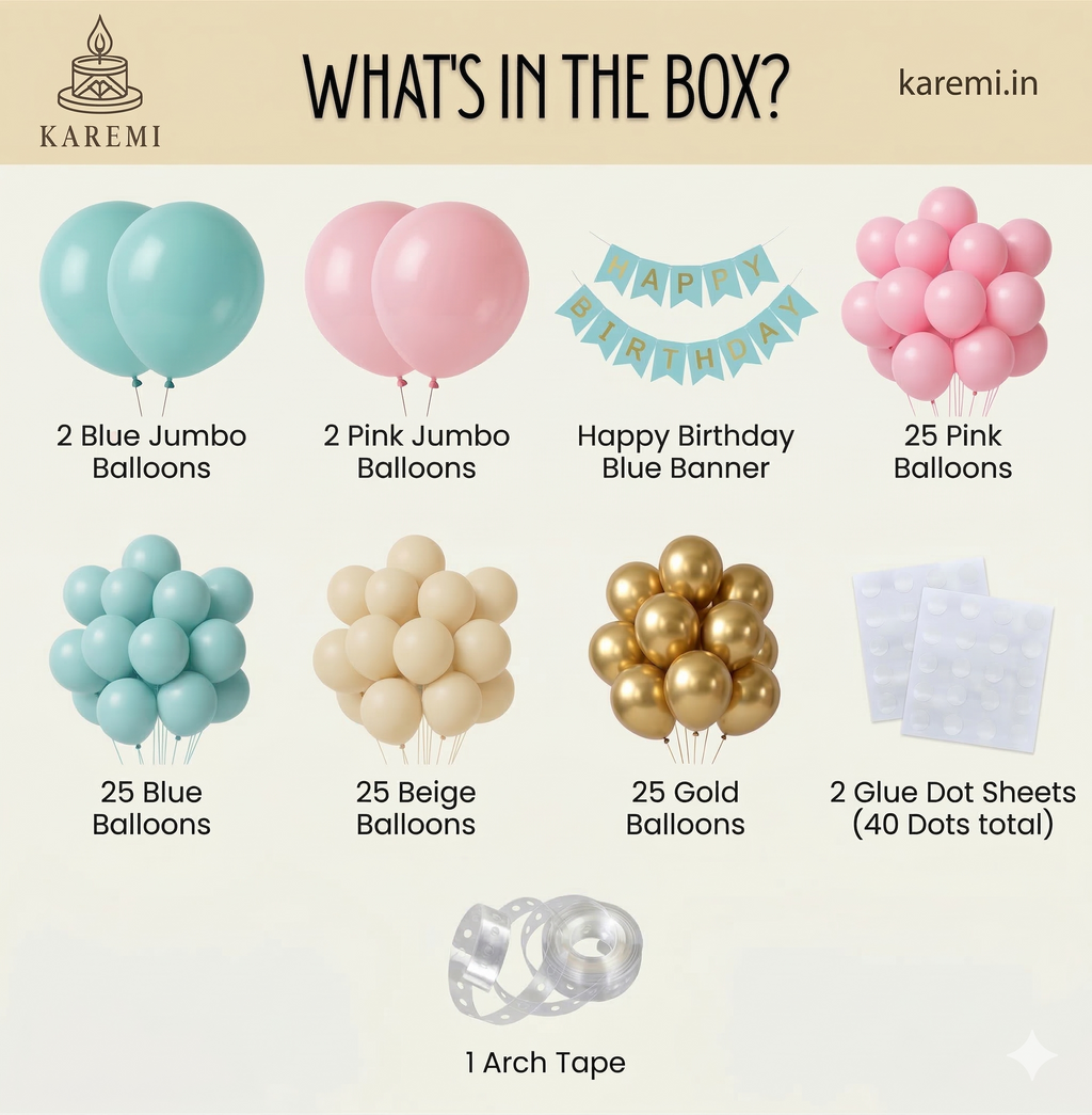 Pastel theme birthday decoration set