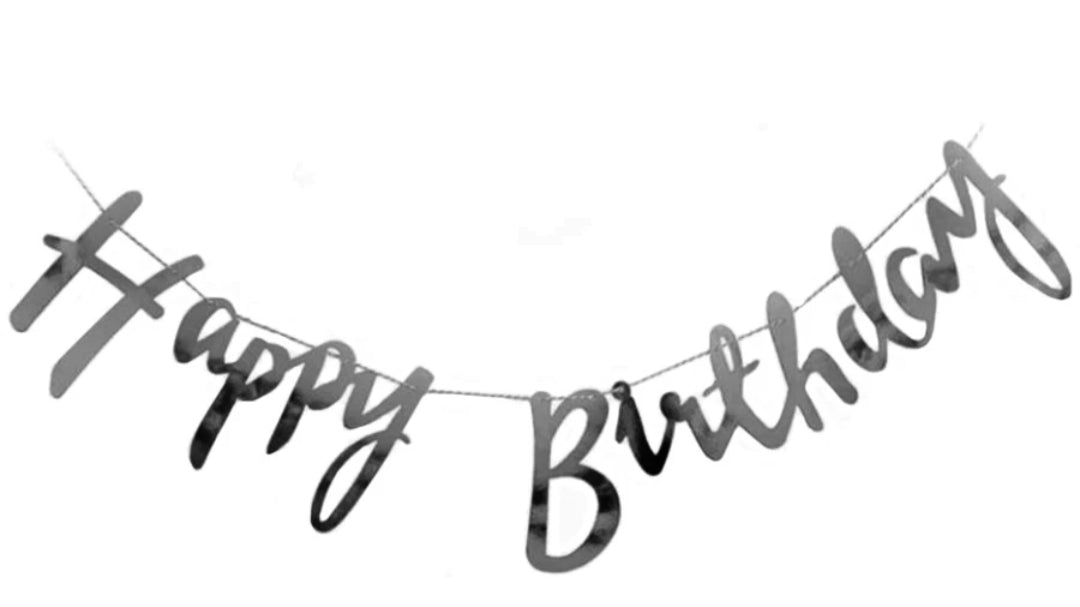 Happy birthday cursive banner