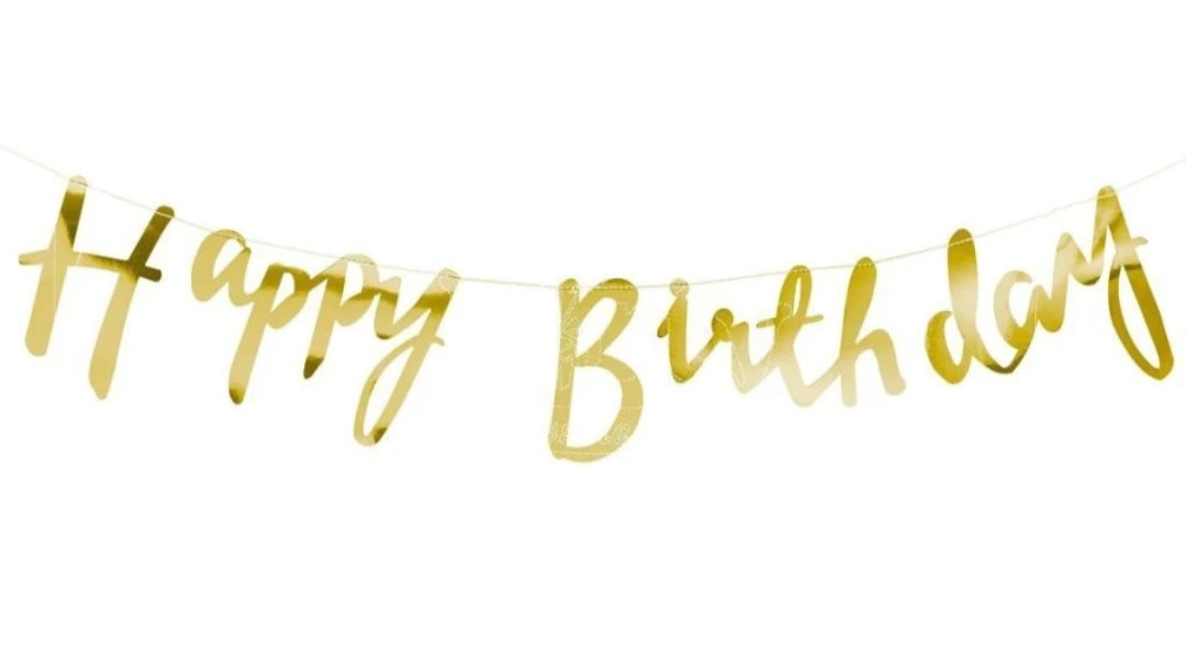 Happy birthday cursive banner