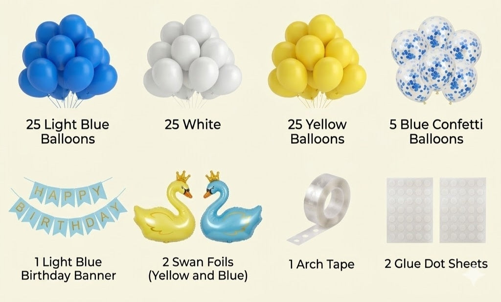 Swan theme birthday set