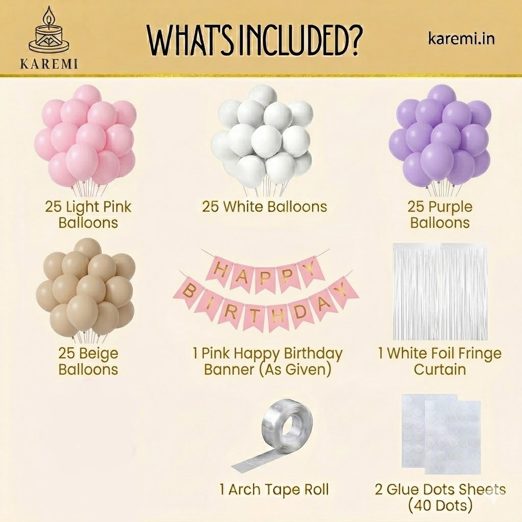 Lilac beige birthday set