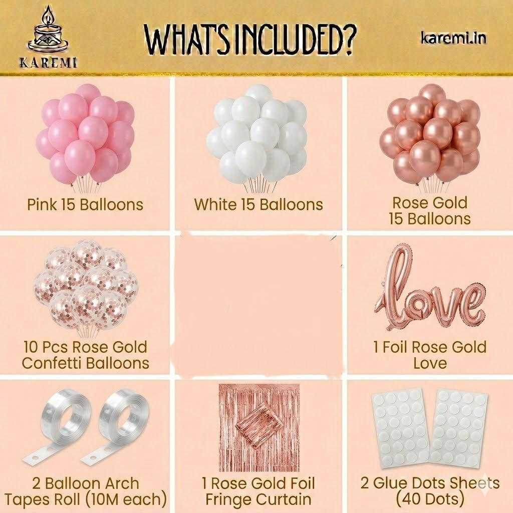 Heart love balloons set