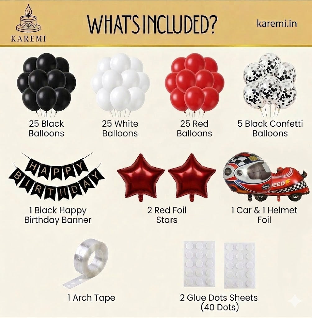 F1 theme birthday decor