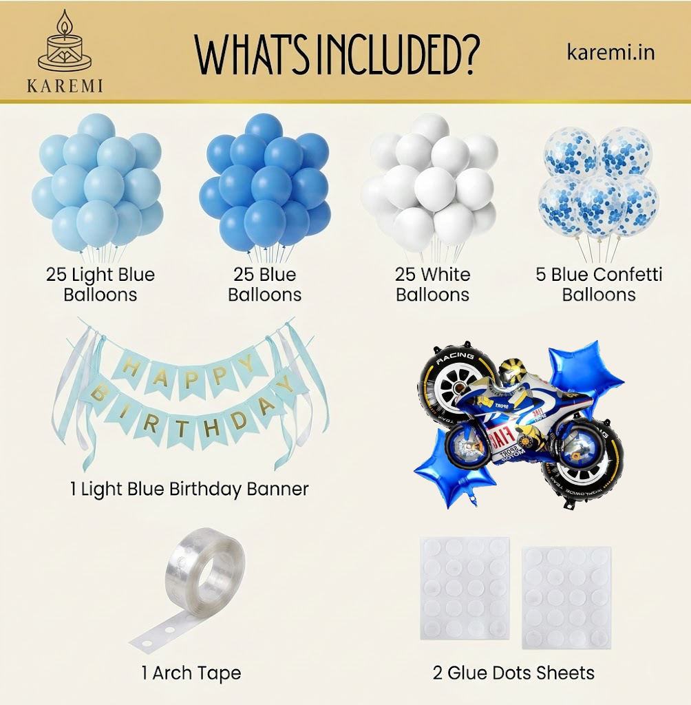 Bike theme birthday set