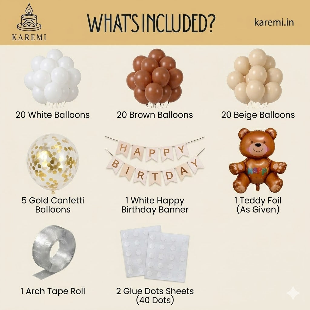 Teddy birthday decor set