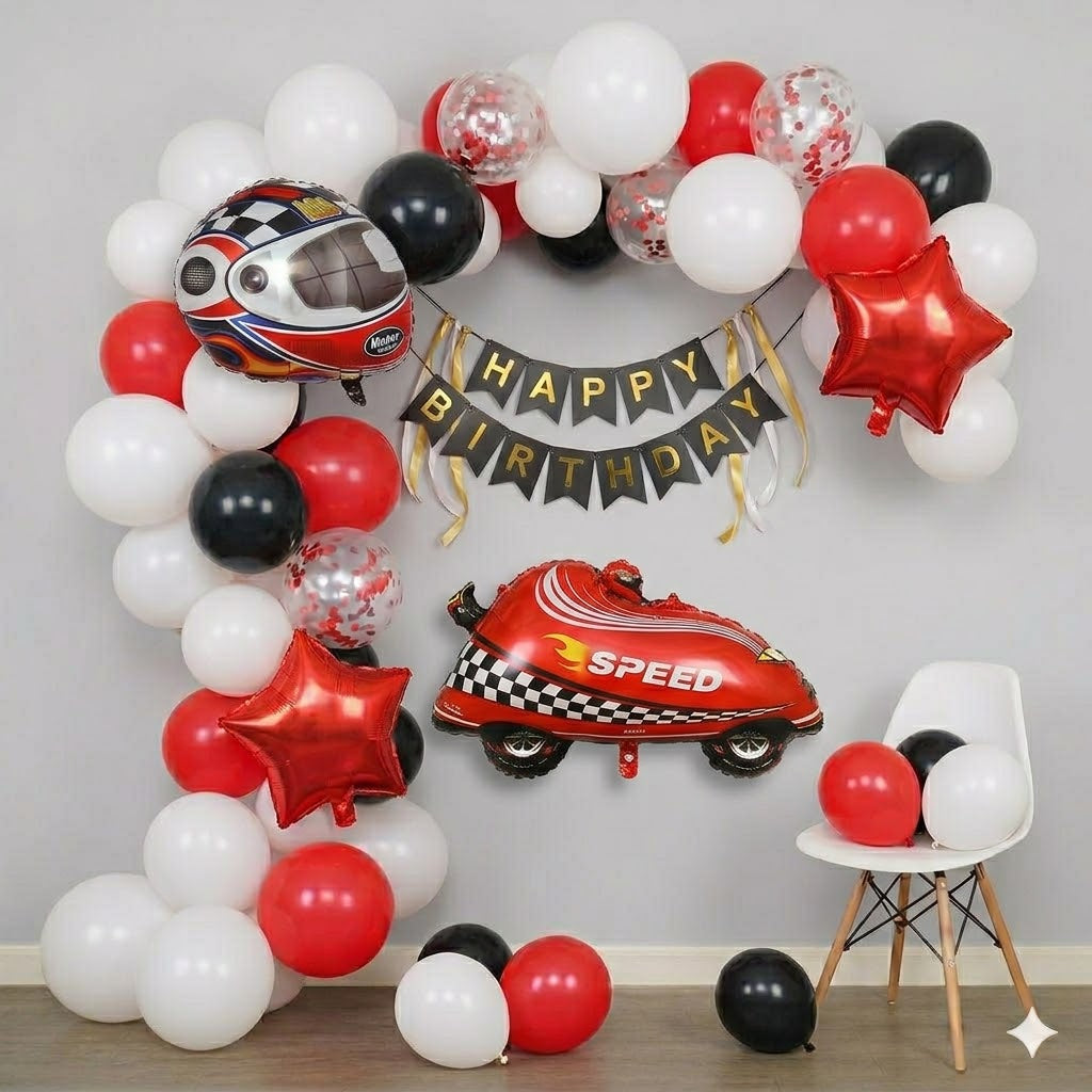 F1 theme birthday decor