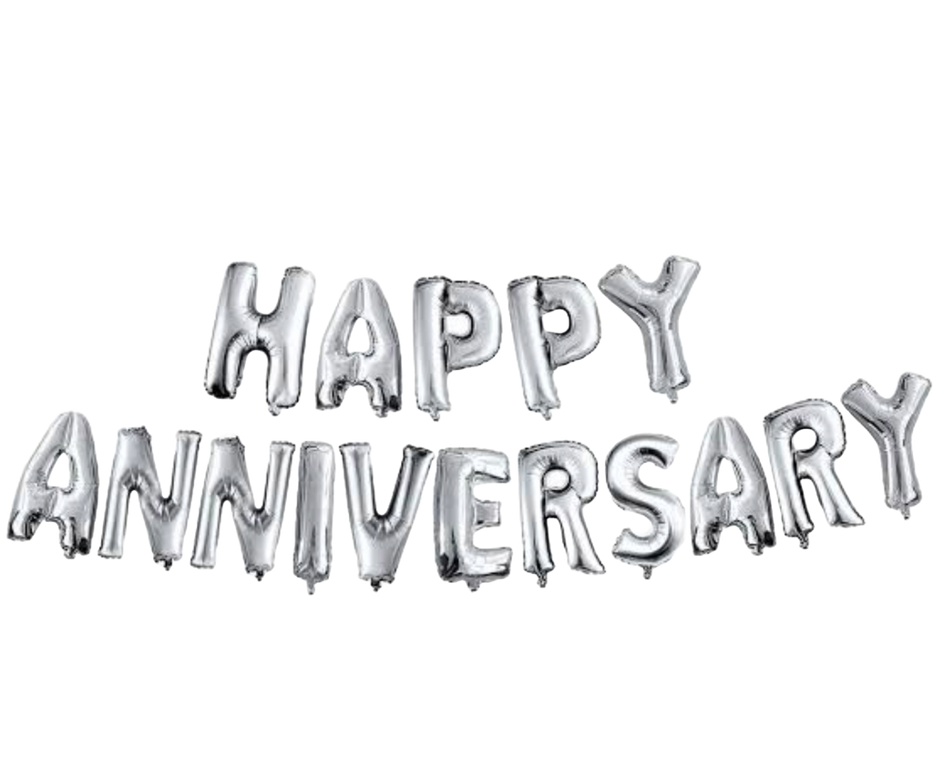 Anniversary banner cursive/foil
