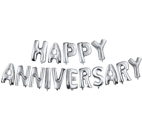 Anniversary banner cursive/foil