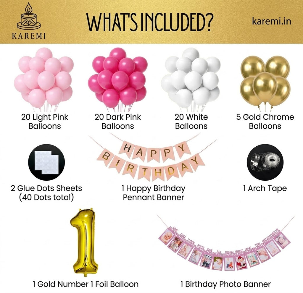 1st birthday pink decoration