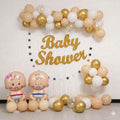 Beige white baby shower set