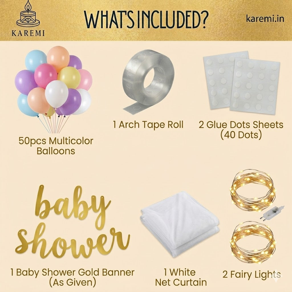 Multi colour baby shower decorations