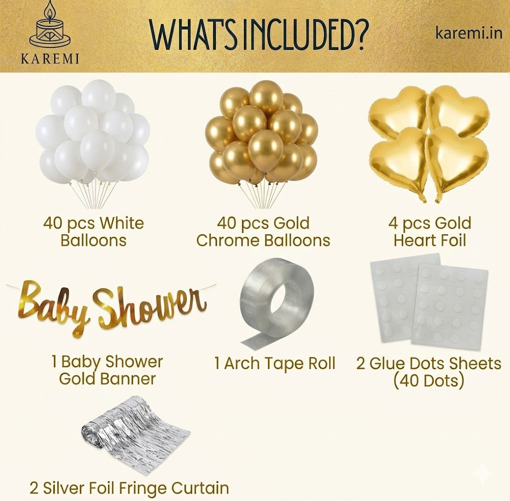 Golden baby shower decoration