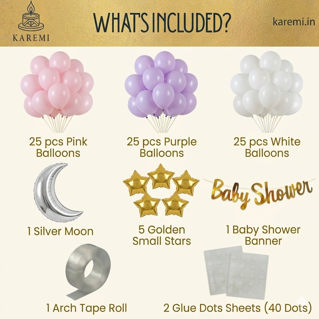 Pink purple baby shower set