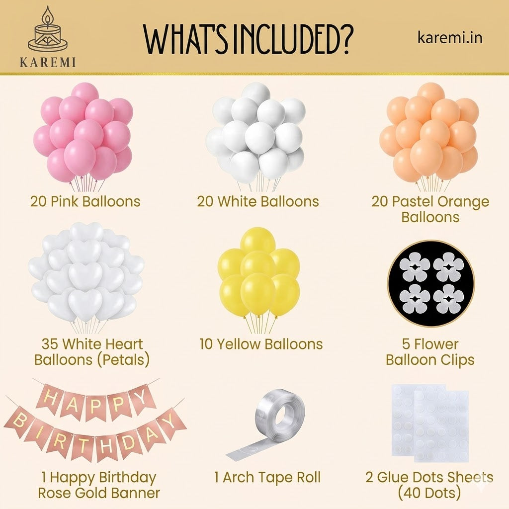 White flower birthday set
