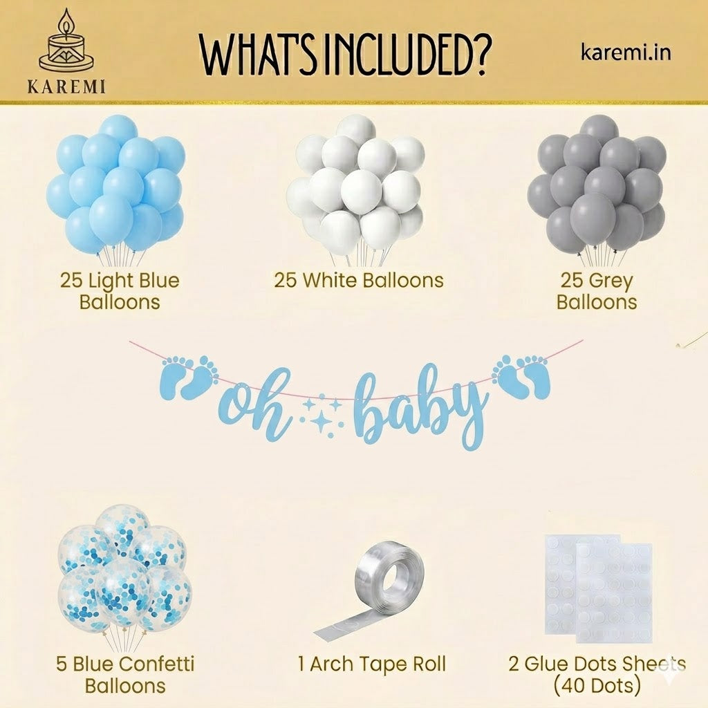 Blue baby shower set
