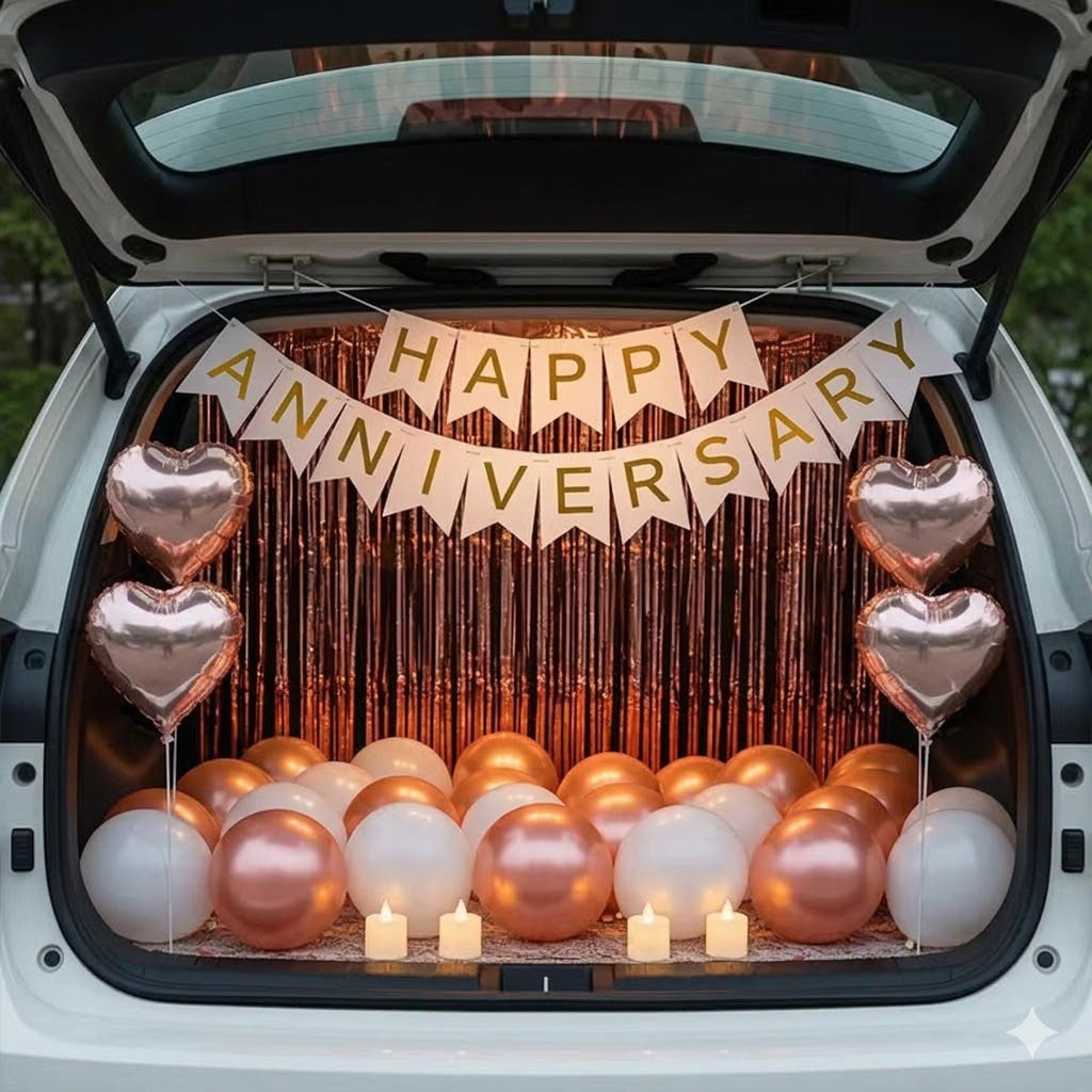 Car trunk happy anniversary set