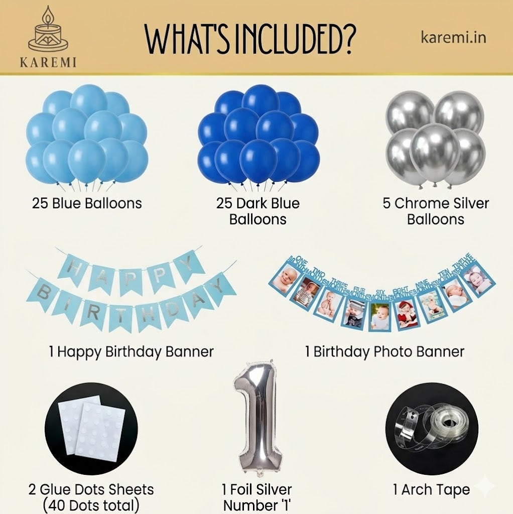 Ist birthday blue decoration