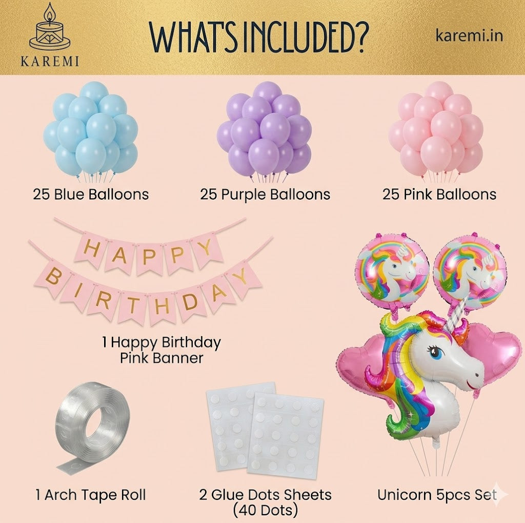 Unicorn theme birthday set